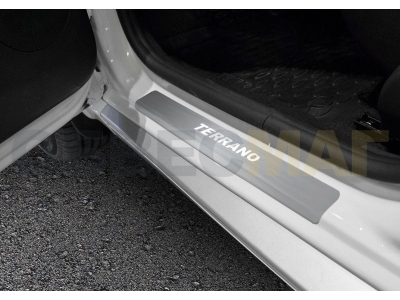 Накладки порогов Rival с надписью 4 штуки для Nissan Terrano 2014-2021