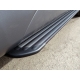 Пороги алюминиевые Slim Line Black ТСС для Hyundai Santa Fe 2015-2018