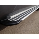 Пороги алюминиевые Slim Line Silver ТСС для Hyundai Santa Fe 2015-2018