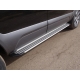 Пороги алюминиевые Slim Line Silver ТСС для Hyundai Santa Fe 2015-2018